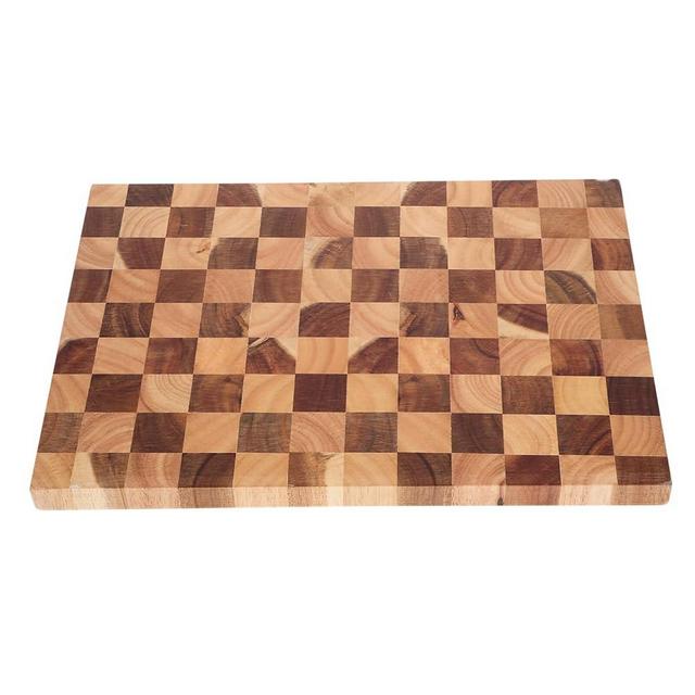 Kichvoe Wood Cutting Board Butcher Block Wooden Chopping Board with Checkerboard Pattern Meat Cheese Charcuterie Board for Chopping Slicing Dicing