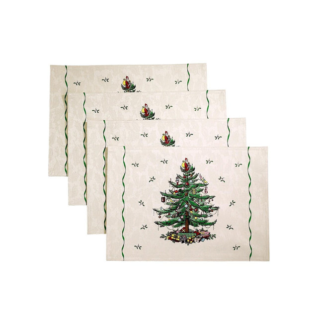 Spode Christmas Tree Ivory/Green 4pc Placemats