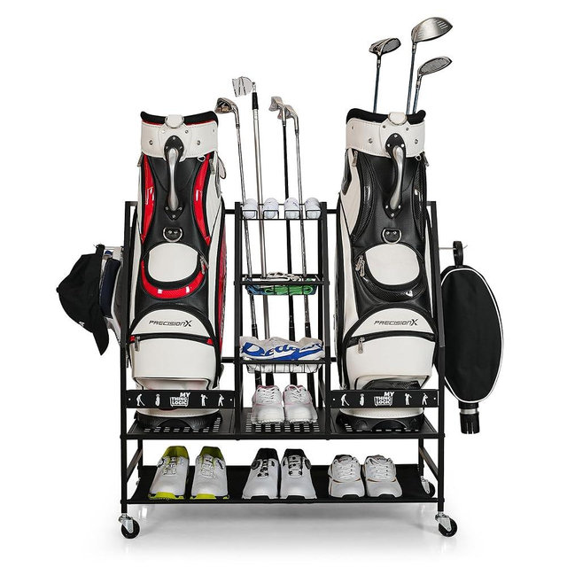 Mythinglogic Golf Bag Storage Organizer, Extra Large Golf Storage Stand for Golf Bag Accessories, Golf Storage Rack for Garage, Golf Club, Home