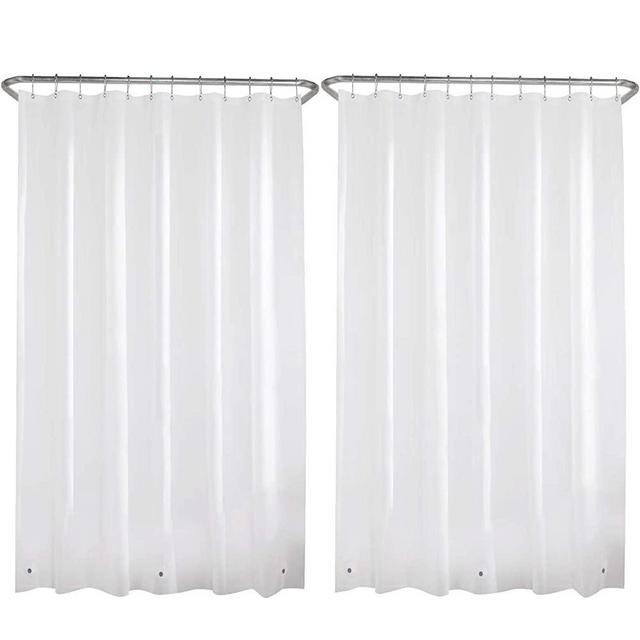 LiBa Shower Curtain Liners, Mildew Resistant, PEVA 2 Pack Frosted Bathroom 72" W x 72" H, 8G Heavy Duty Antimicrobial