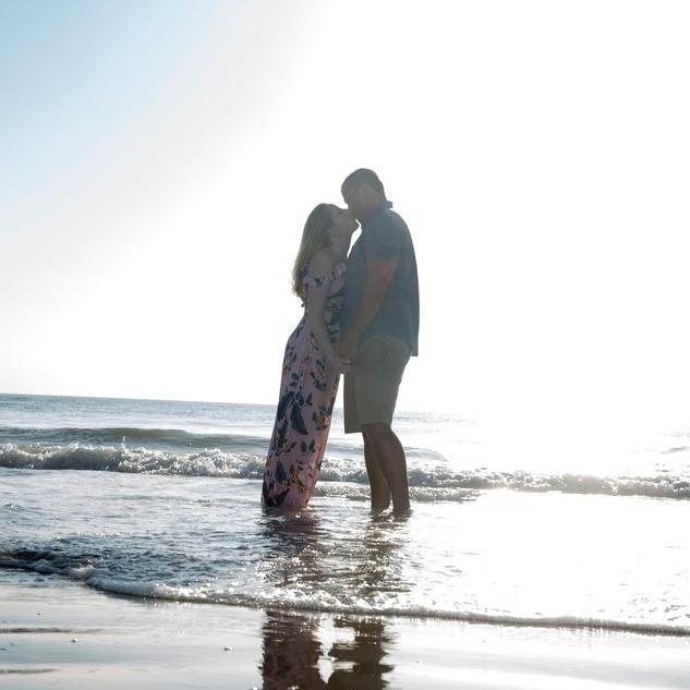 Sharing a kiss on the beach!