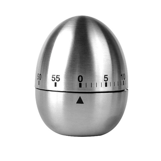 Jayron JR-WG015 Egg Kitchen Timer Stainless Steel Mechanical Rotating Alarm 60 Minutes Count Down Timer for Cooking Learning
