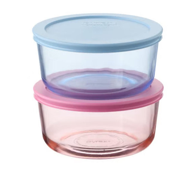 Pyrex Simply Store Glass 4-cup Round Storage Container Set of 4