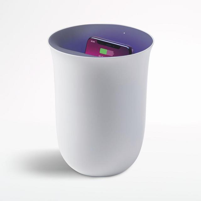 Lexon ® White Oblio Wireless Charging Station with Built-in UV Sanitizer