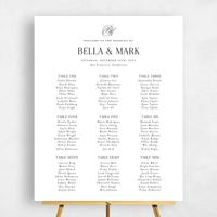 White Wedding Sign - Kennedy Seating Chart