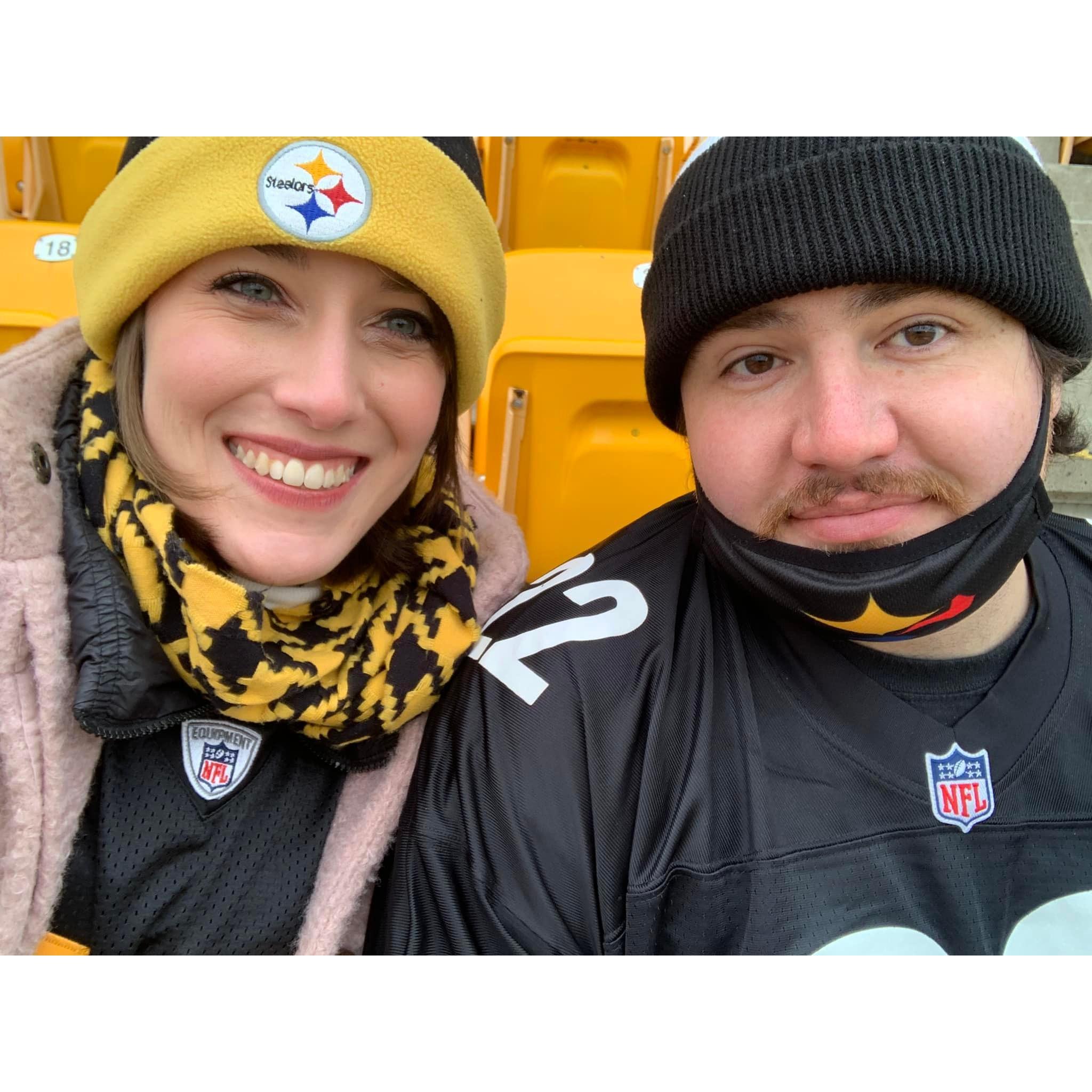 Zach's first Steelers game! They won! 🏈