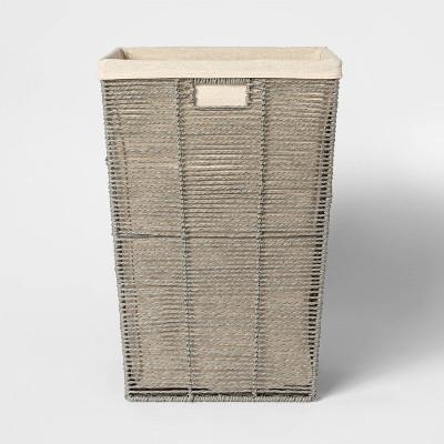 Square Twisted Paper Rope Laundry Hamper Gray - Threshold™
