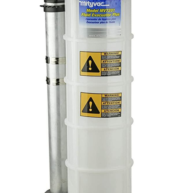 Mityvac 7201 Manual Fluid Evacuator Plus with 2.3 Gallon Reservoir; Evacuates or Dispenses Fluids with Push Button; Evacuate Through The Dipstick Tube