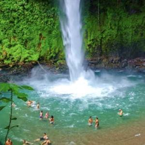 Swimming at La Fortuna Waterfall