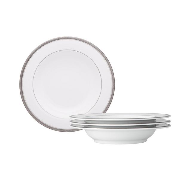 Noritake Charlotta Platinum 4 Piece 11" Pasta Bowls Set, 24 oz, Service for 4