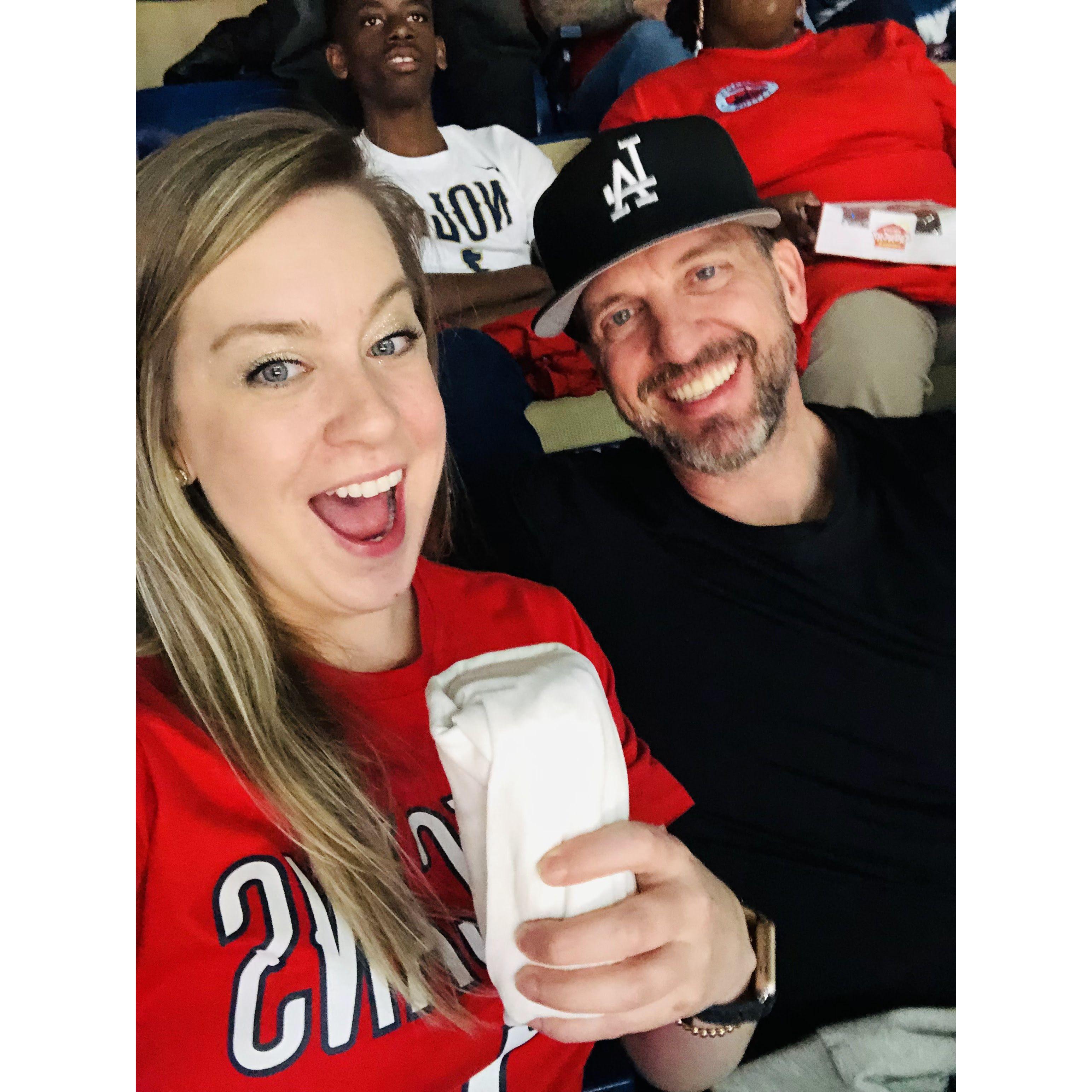 Made friends with a cheerleader at the Pelicans game and got a T-Shirt from her! It was such an amazing day!