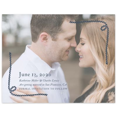 Blue Nautical Wedding Digital Save the Date - Providence Corner