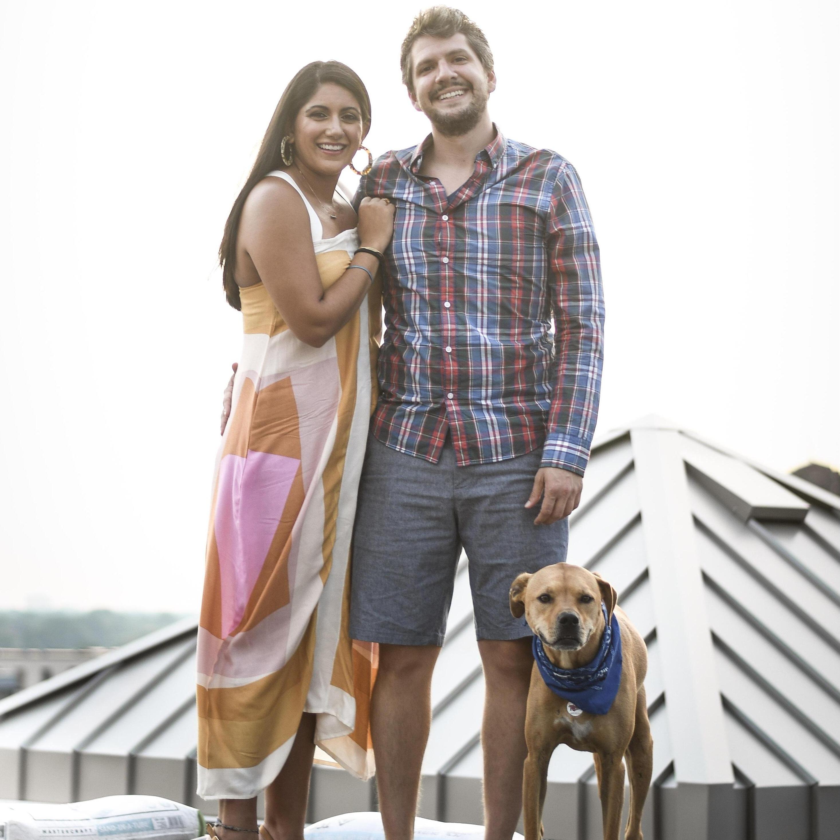 Our roof with our goofy dog