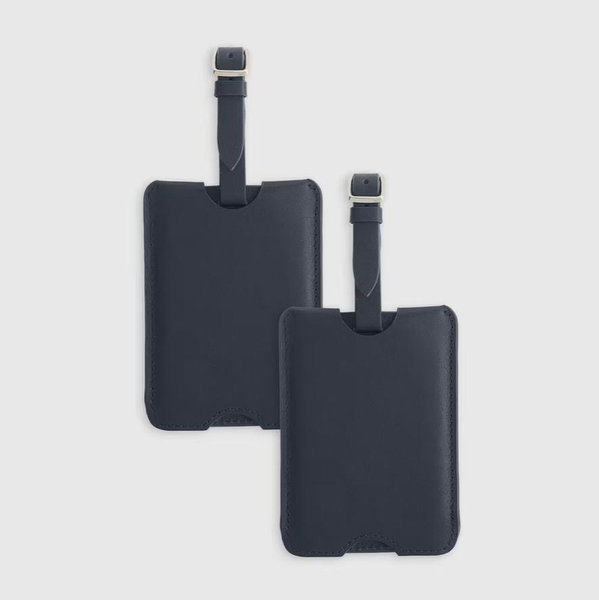 Nappa Leather Luggage Tag (2-Pack) - Navy