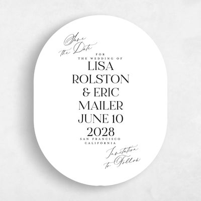 White Wedding Save the Date - Menton Portrait