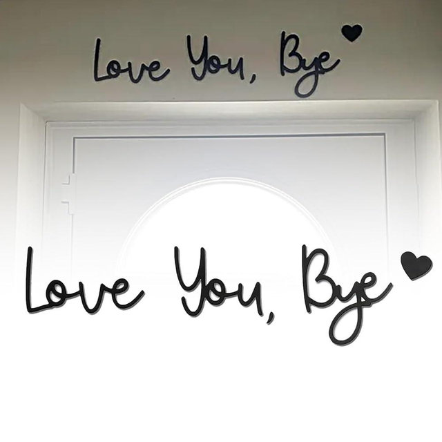 Love You Bye Sign Above Door: A Little Sign To Say I Love You Above Door Wall Wooden Decor For Bedroom & Living Room With Glue Point