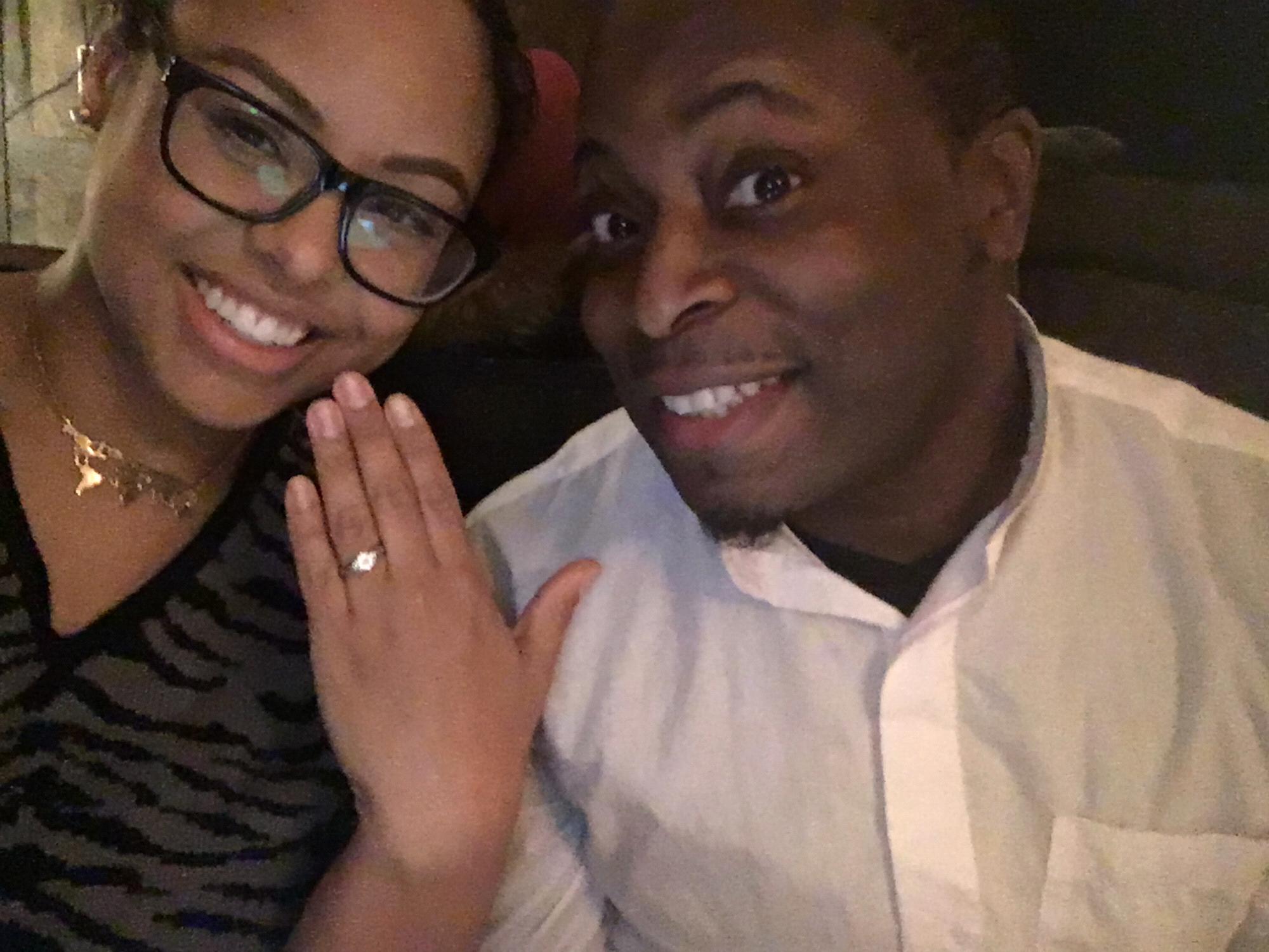 After engagement celebration dinner.