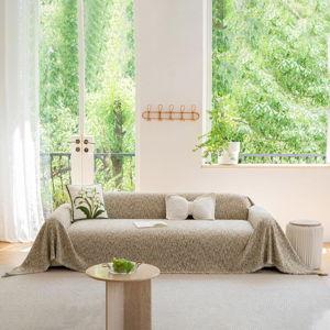 STACYPIK Woven Sofa Cover -71X118IN Color: B5 Jacquard Chenille Beige