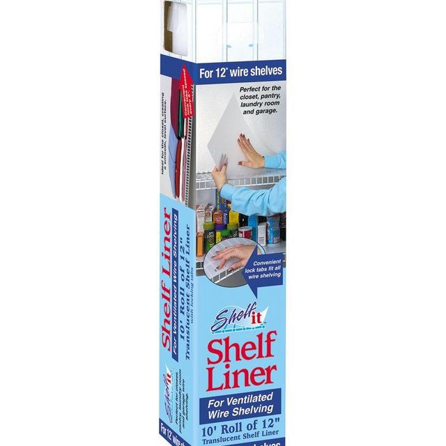 Shelf-it Liner for 12" Wire Shelving with Locking Tabs - 10 Foot Roll
