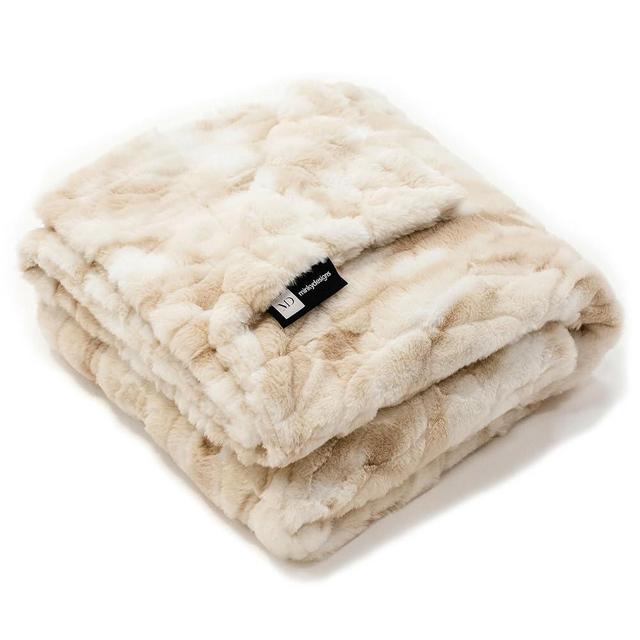 Minky Designs Crème Brulee Minky Blanket – Ultra Soft Faux Fur Throw Blanket for Couch, Bed & Home – Fluffy, Warm & Luxurious – Posh Collection (X-Large, 60x84)