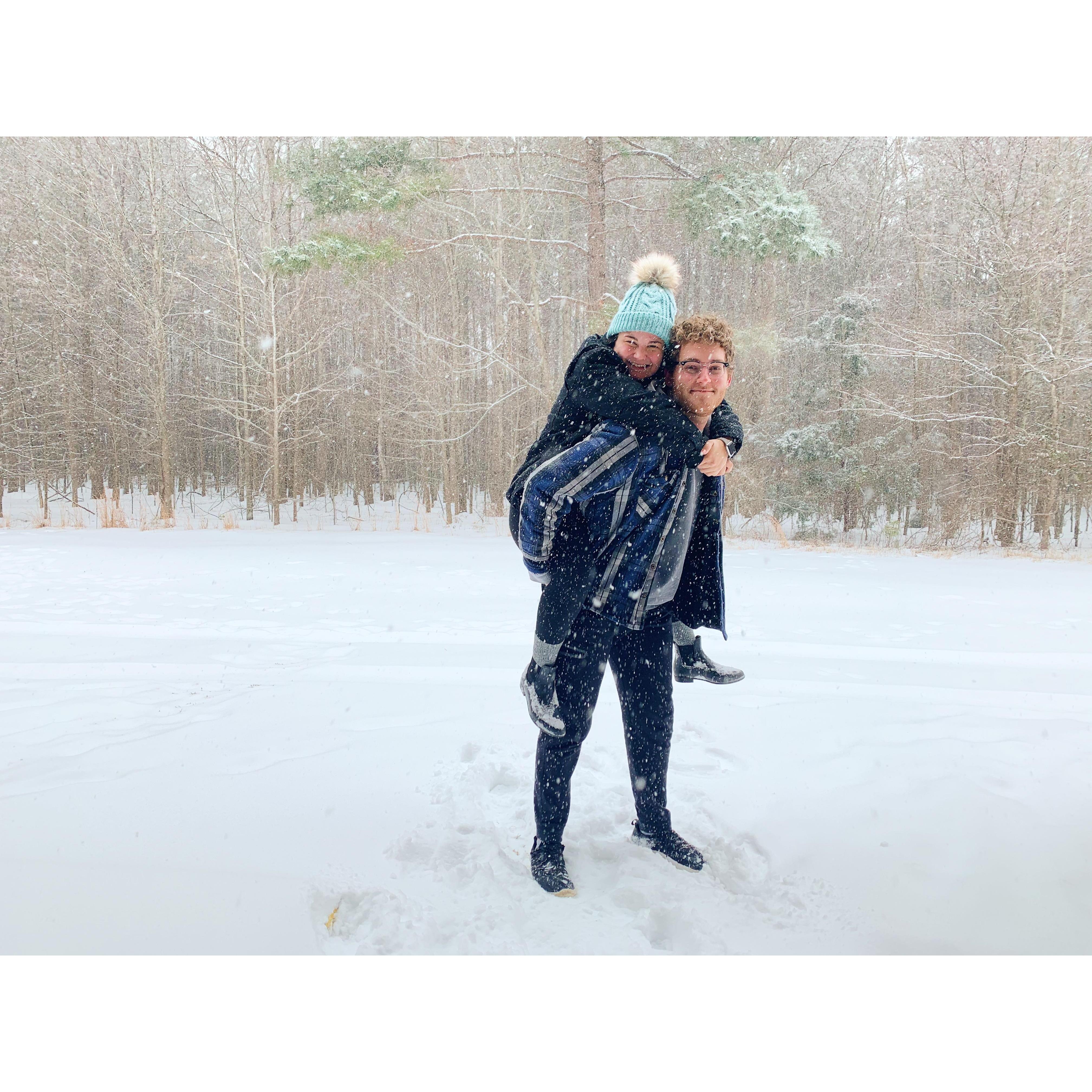 2/15/2021: Lydia and Luke spent Valentine's week in the snow and loved it!