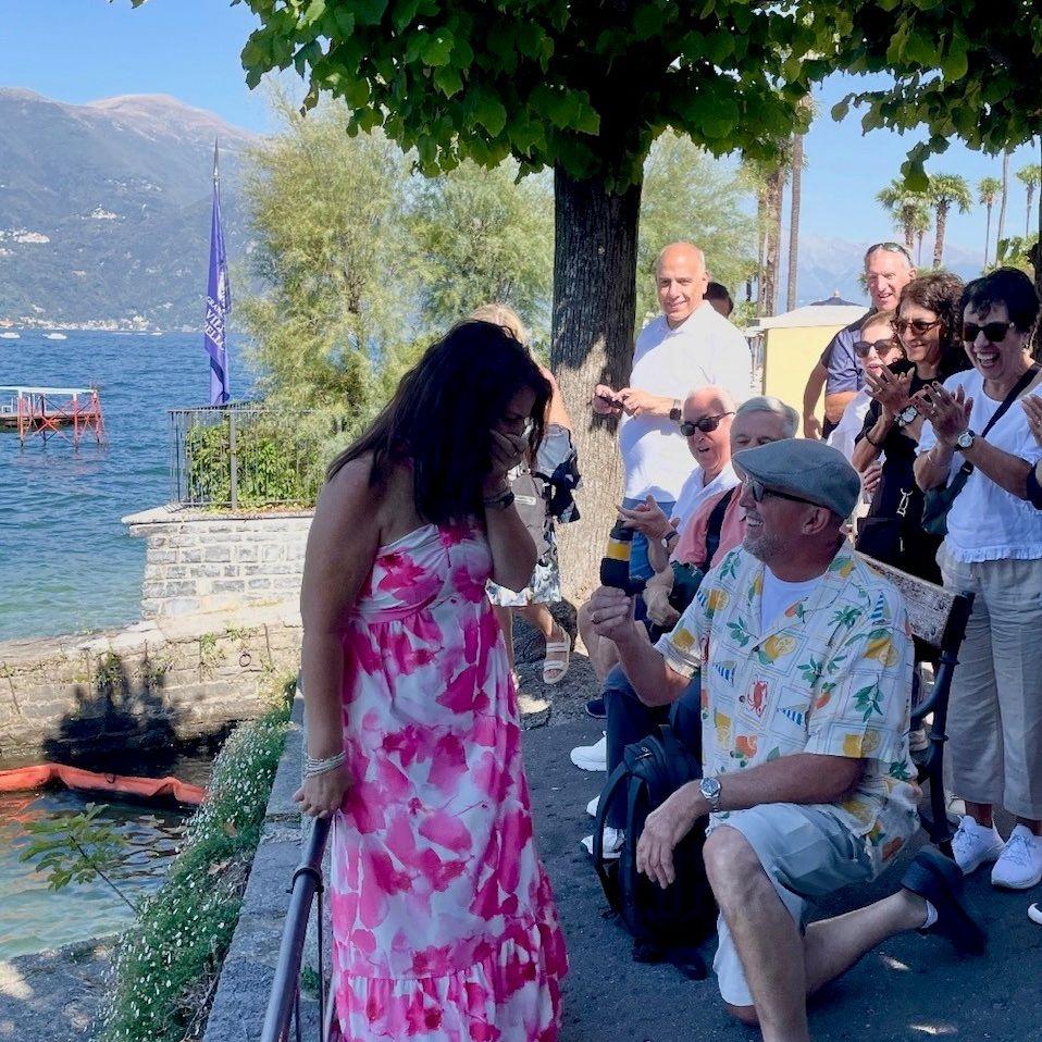 Tom proposed 9/20/25 in Bellagio, Italy, overlooking Lake Como!