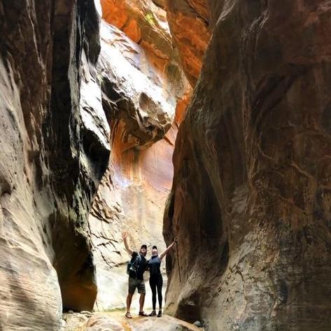 Tommy and Cassie exploring The Narrows in Zion!