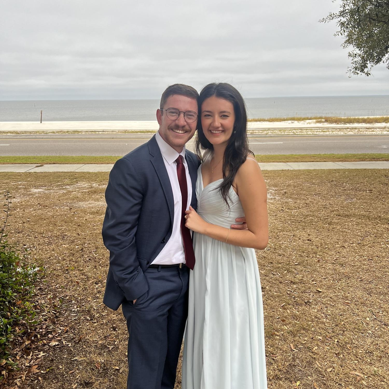 Sofia and I together at her friend Bridgette's wedding in Pass Christian, MS. I was nervous to meet Sofia's friends, but they were very welcoming and made me feel right at home.