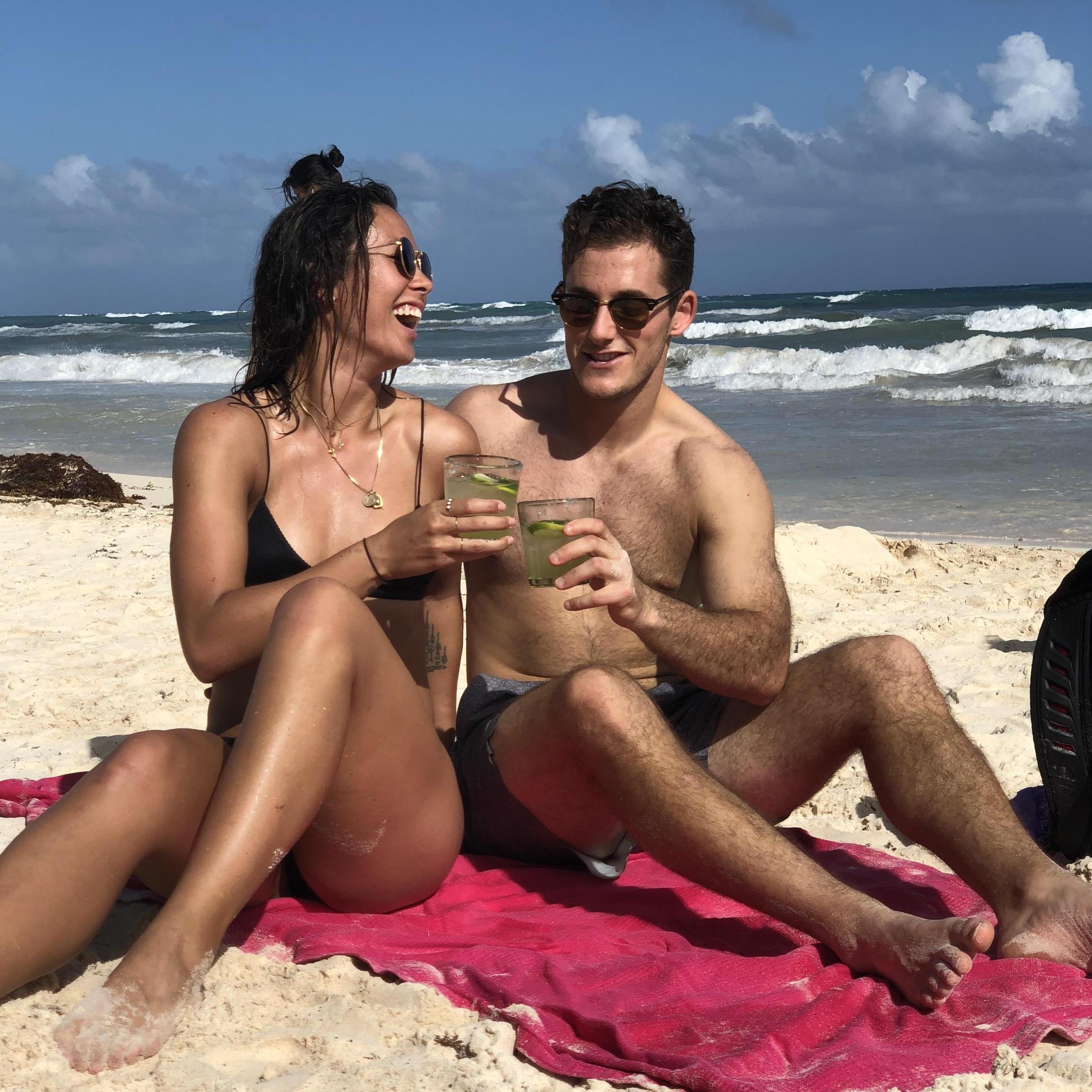 Spicy margaritas on Tulum beach