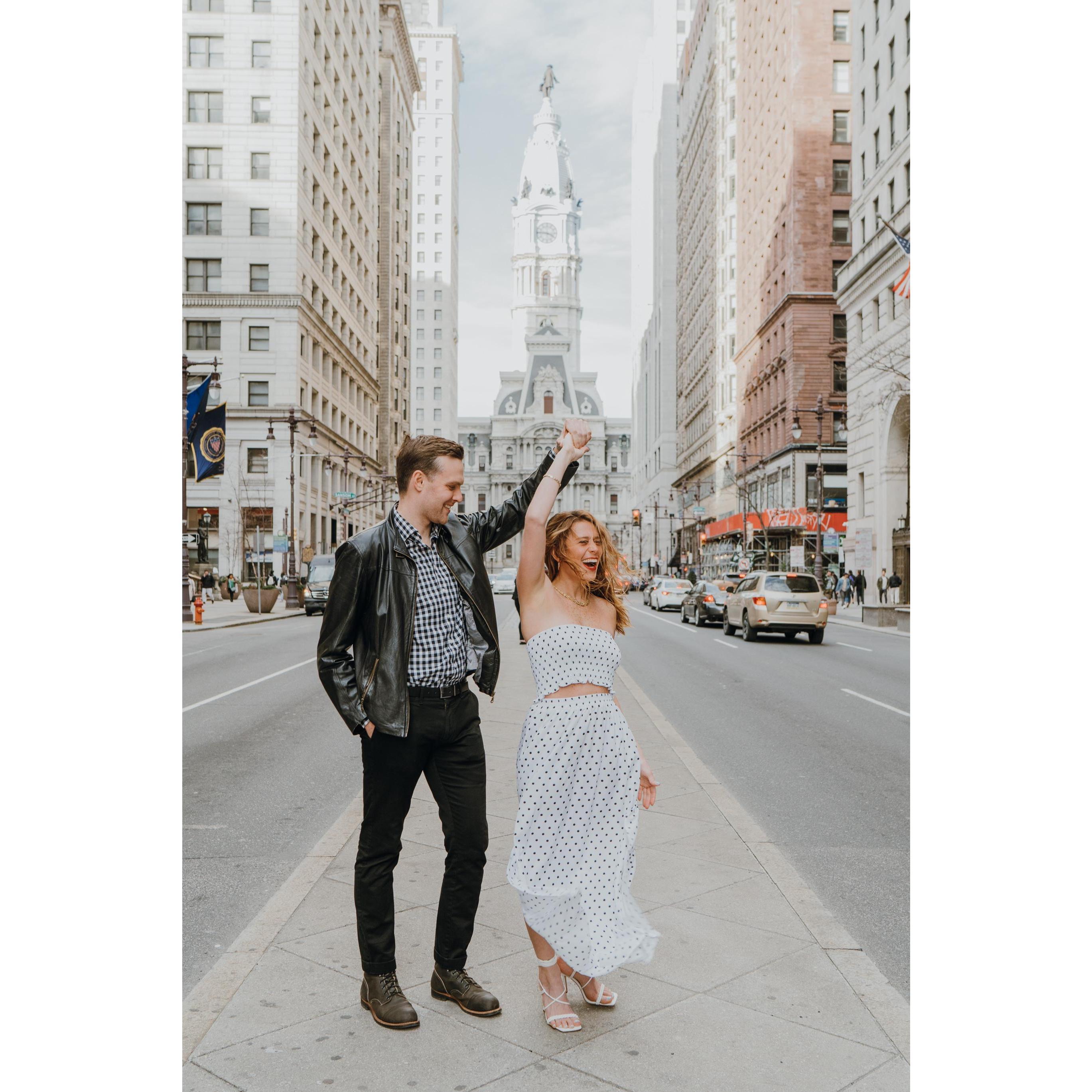 We met at a dance party (IN REAL LIFE!) in June 2017. Our mutual friend invited us to the party & invited each of us individually with zero intention of setting us up. The music brought us together :)