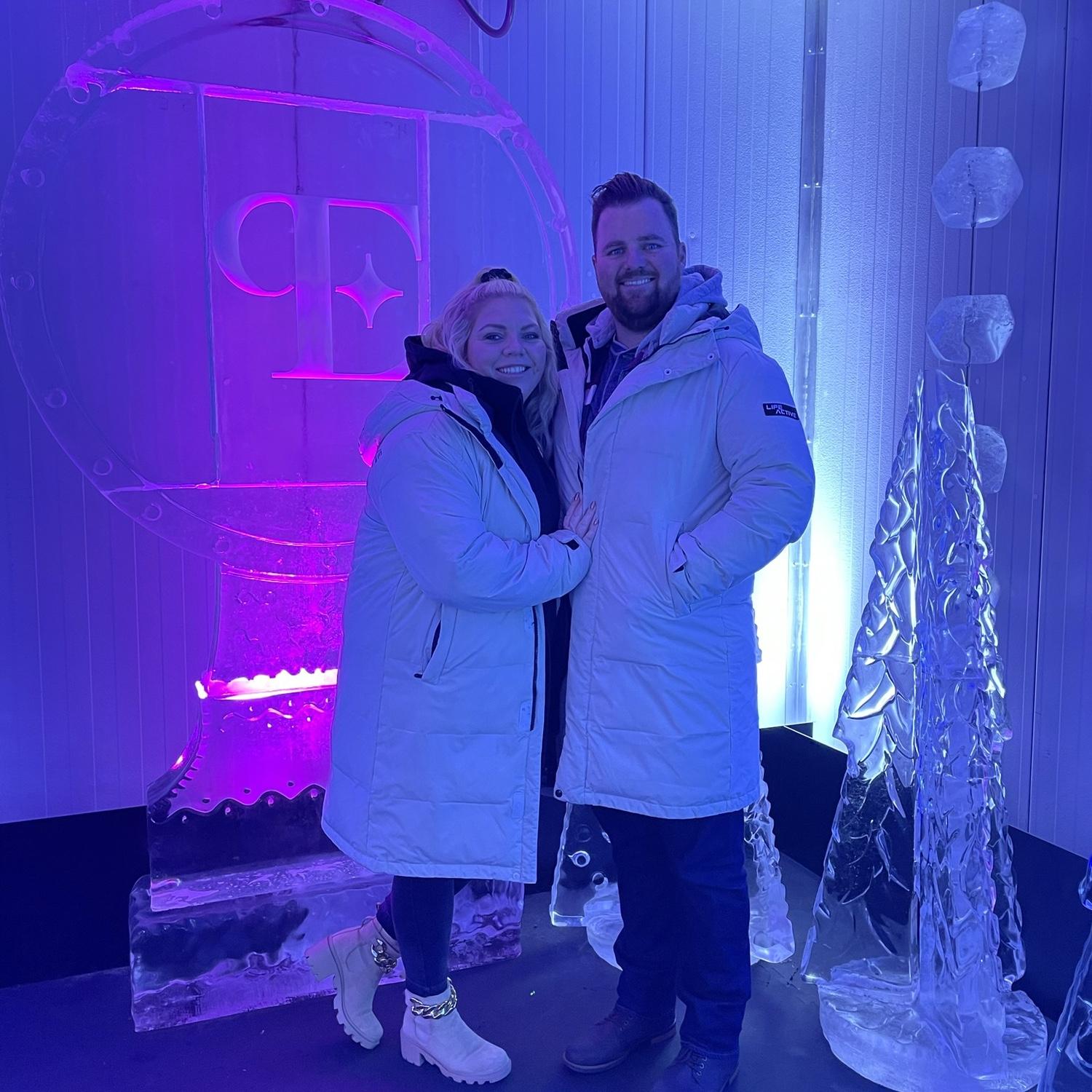 Christmas time in an ice bar in Scottsdale! Brrr!