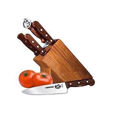 Victorinox Swiss Army Cutlery Rosewood Knife Block Set, 7-Piece