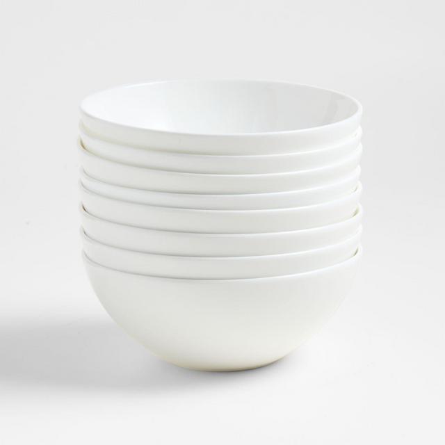 Bennett White Bone China Cereal Bowls, Set of 8