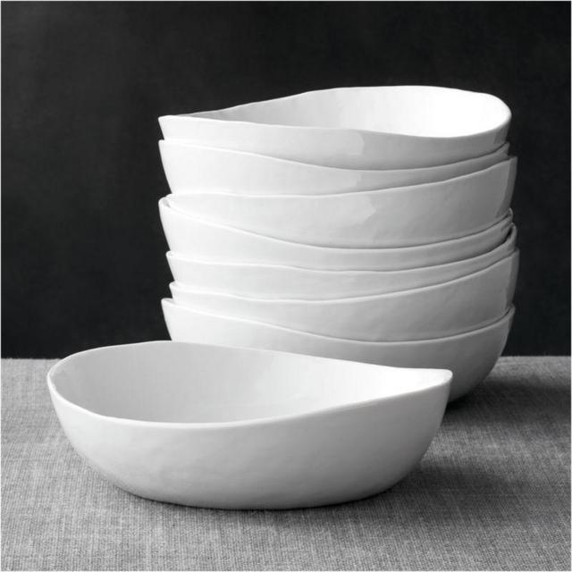 Mercer Grey Low Bowls, Set of 8