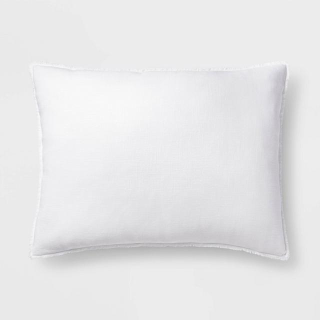 Full/Queen Heavyweight Linen Blend Comforter & Sham Set White - Casaluna™