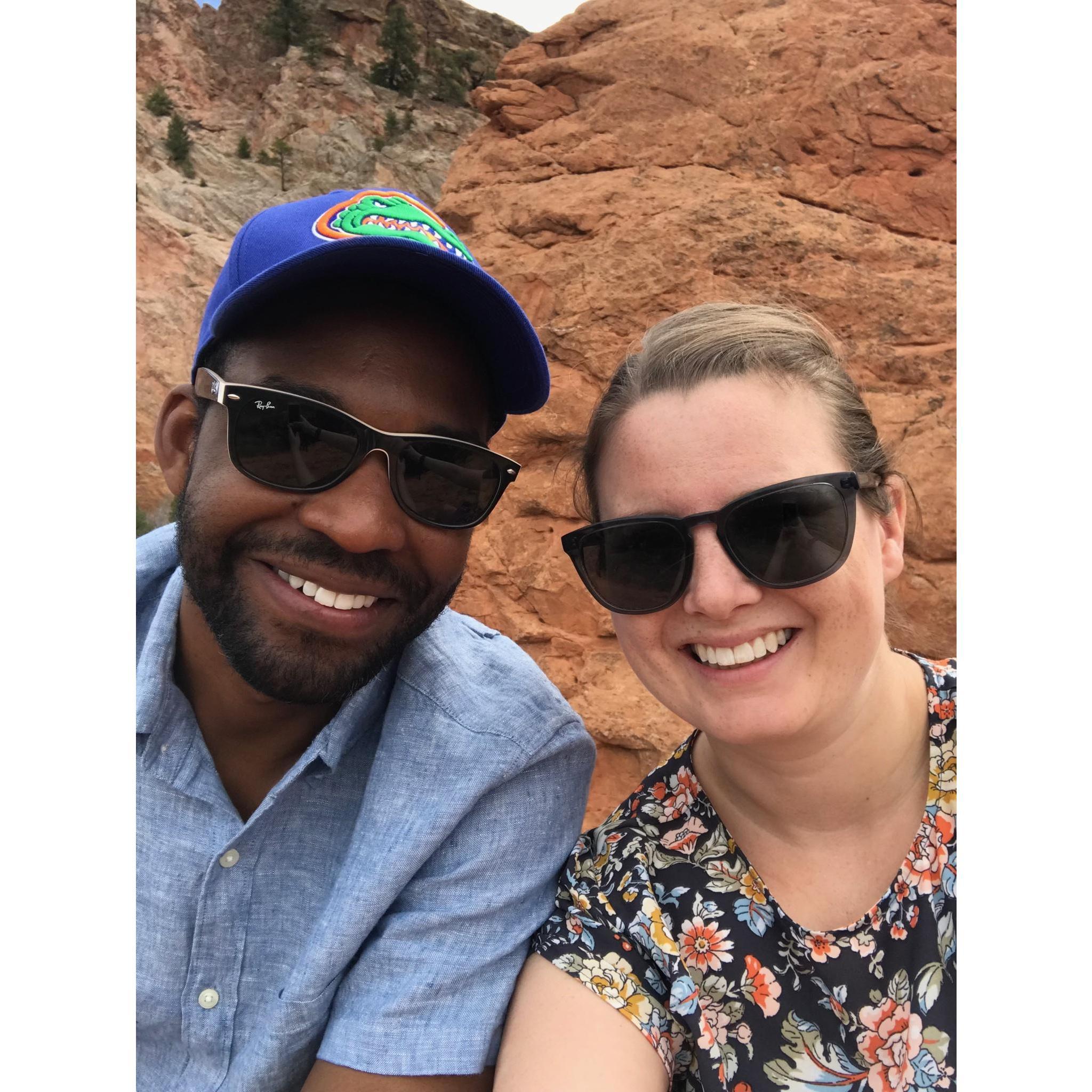 Visiting Garden of the Gods in Colorado Springs.