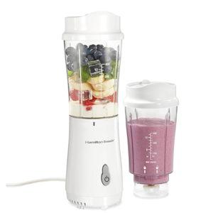 Hamilton Beach Portable Blender for Shakes and Smoothies, 14 Oz, 2 Jars - White (51102V)
