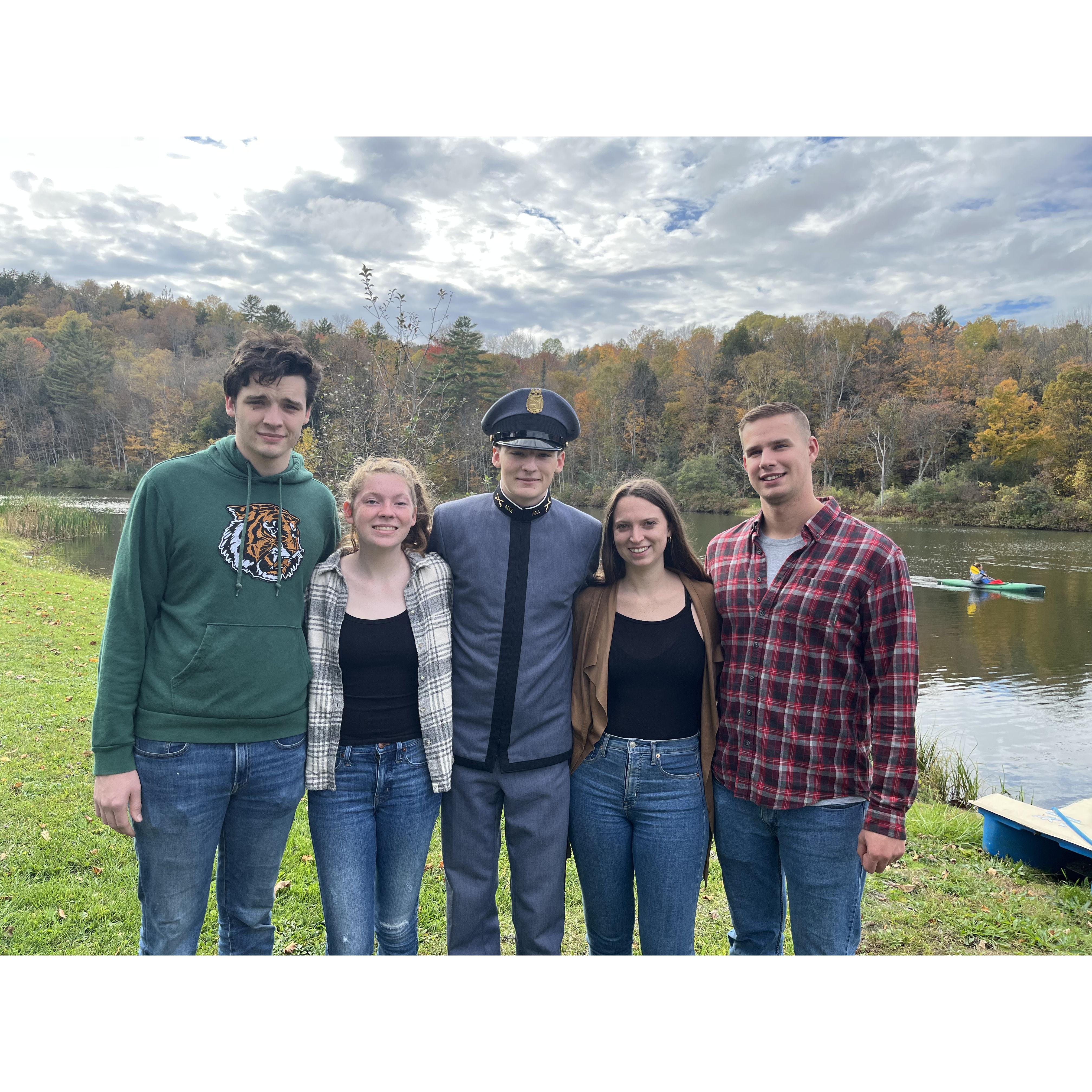 Steph's brother Ben's freshmen parents weekend at Norwich VT. Chris, Liz, Ben are featured in the picture. 2020