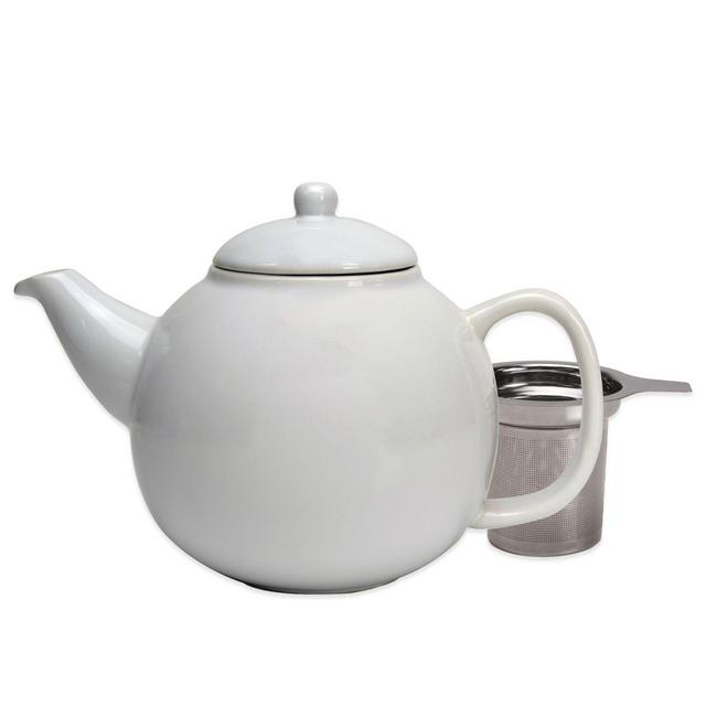 Primula® Ceramic Teapot with Stainless Steel Infuser in White