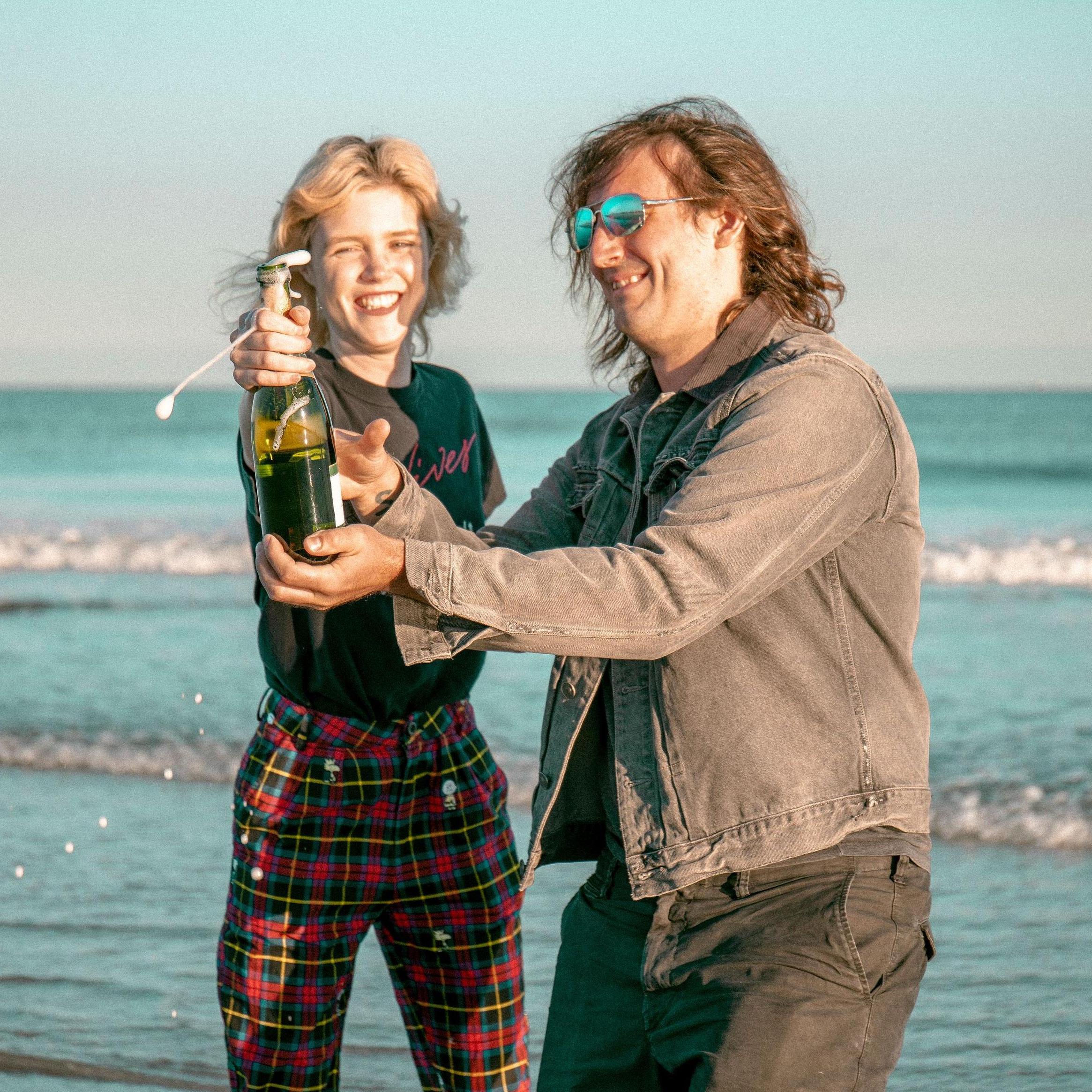 Kassidy's brother showed up with champagne!