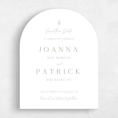 White Arch Wedding Save the Date - Sivas Portrait