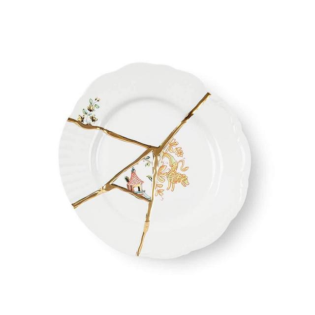 Seletti Kintsugi Fruit Plate in Porcelain and 24 Carat Gold mod. 2