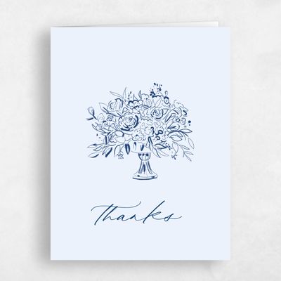Blue Spring Wedding Thank You - Elodie Portrait