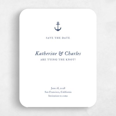 Blue Rounded Wedding Save the Date - Providence Type Letterpress