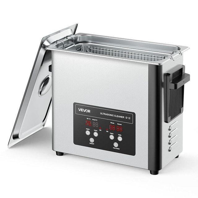 VEVOR 6L Ultrasonic Cleaner, Professional Ultrasonic Cleaner Machine with Cleaning Basket & Digital Display, 120W Stainless Steel 40kHz Cleaning Machine for Watches, Razors, Jewelry, Coins and More