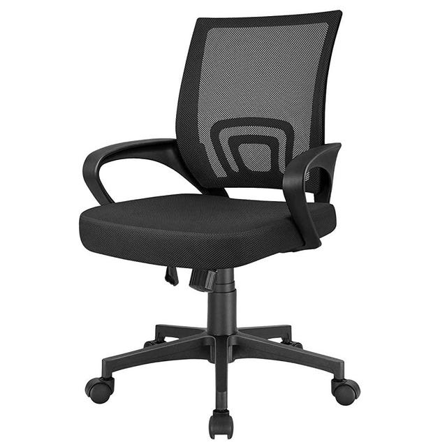Furmax Mesh Computer Desk Swivel Ergonomic Lumbar Support Home Office Task Chair, Black