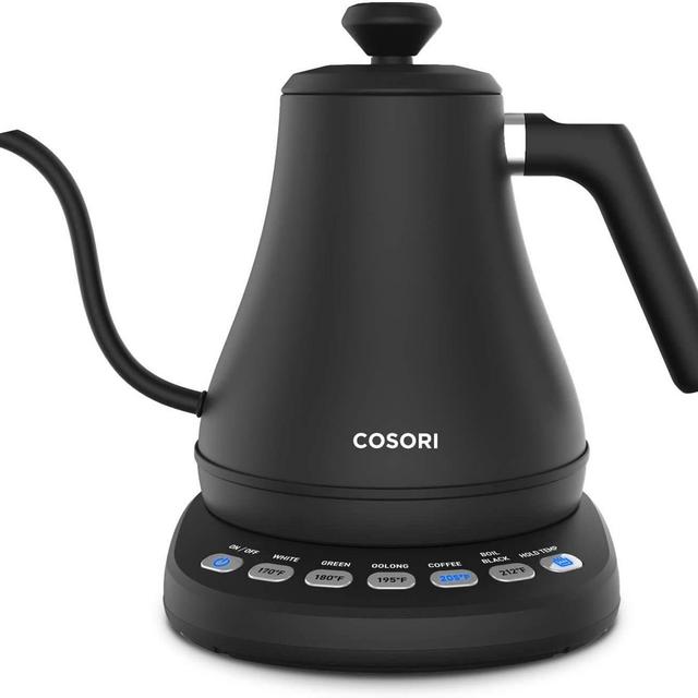 COSORI Electric Gooseneck Kettle with 5 Variable Presets, Pour Over Kettle Coffee Kettle, 100% Stainless Steel Inner Lid Bottom, 1200 Watt Quick Heating, 0.8L, Matte Black