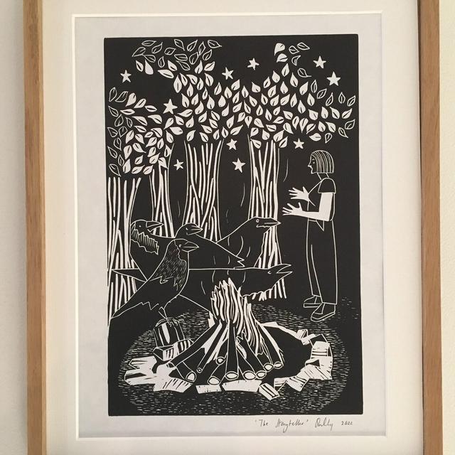 The Storyteller, Original Lino Print