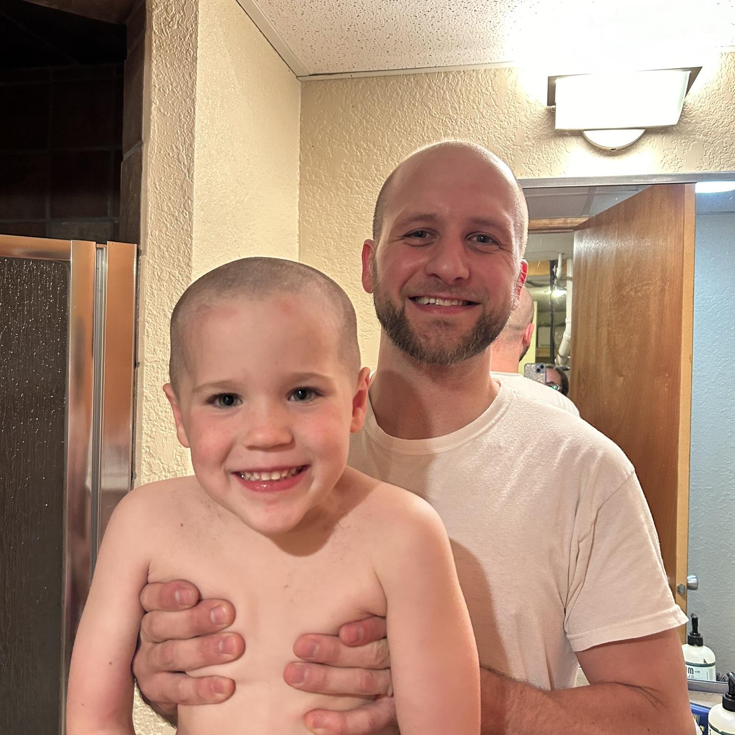 Jaxson with his personal barber.