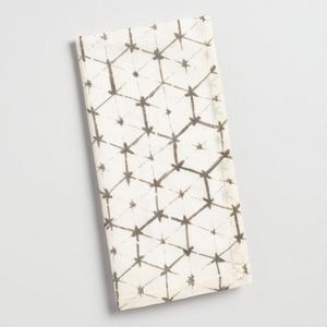 Charcoal Gray Hexagon Sketch Print Napkins Set of 4